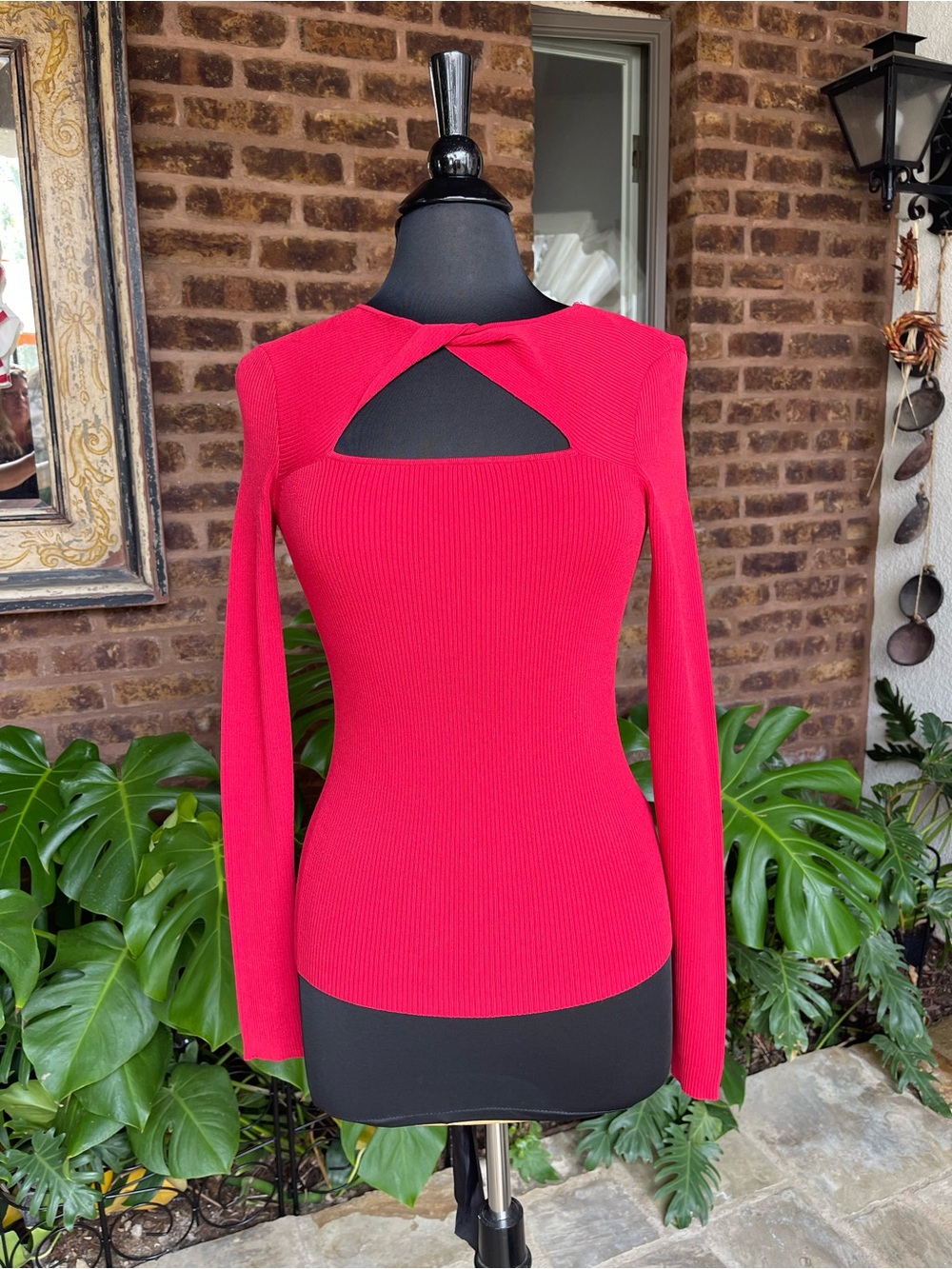 Rails Erina Rib Long-Sleeve Top with Front Twist Cutout